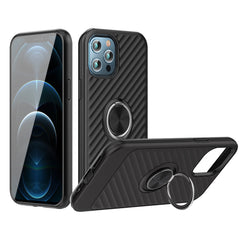 IPHONE 12 Compatible Phone Case with Ring Holder APPLE IPHONE 12/IPHONE 12 PRO In Black - Ultra-Slim Protection by CELL DEMAND