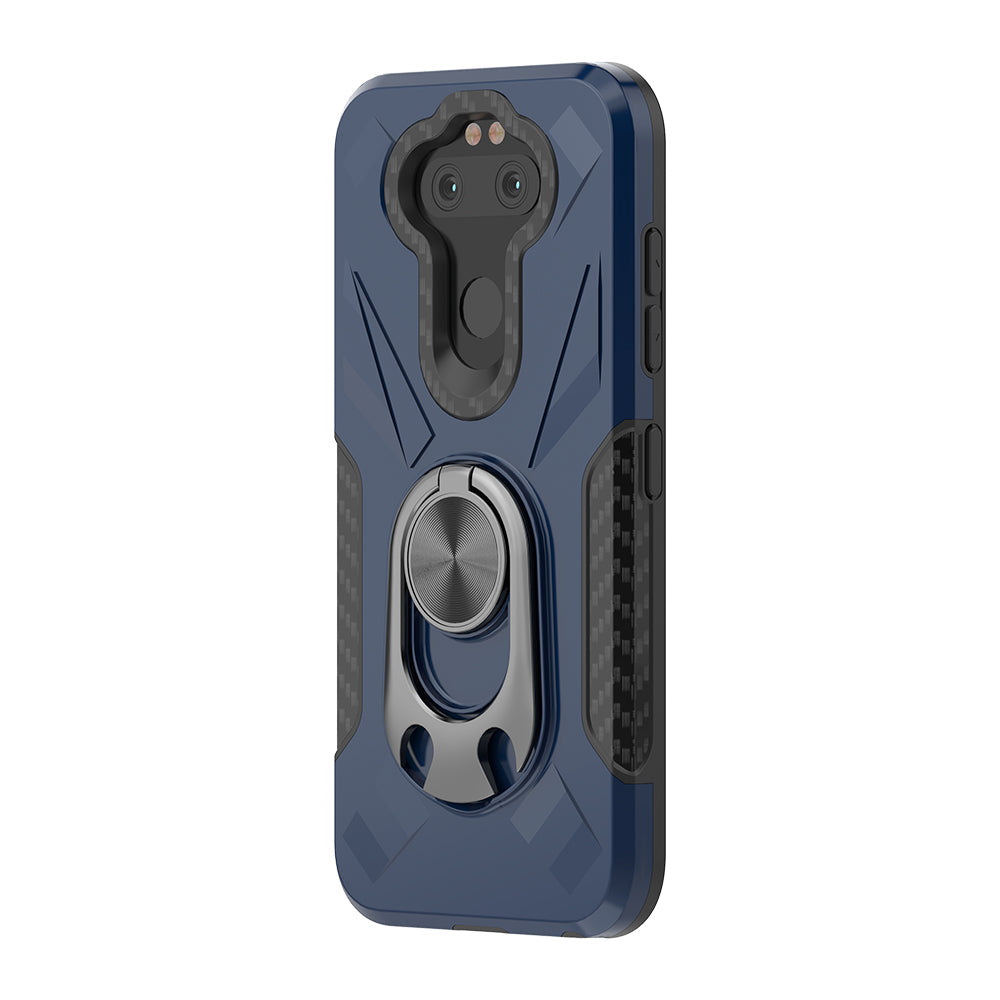 Phone Case with Ring Holder LG ARISTO 5 In Blue - Crystal Clear & Reliable | CELL DEMAND Official