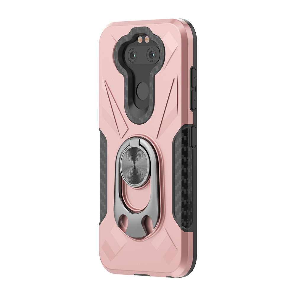 Phone Case with Ring Holder LG ARISTO 5 In Rose Gold - Shockproof & Reliable | CELL DEMAND Official