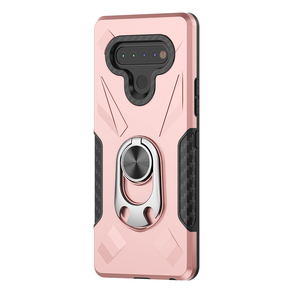 Phone Case with Ring Holder LG K51 Case In Rose Gold - Heavy Duty & Reliable | CELL DEMAND Official