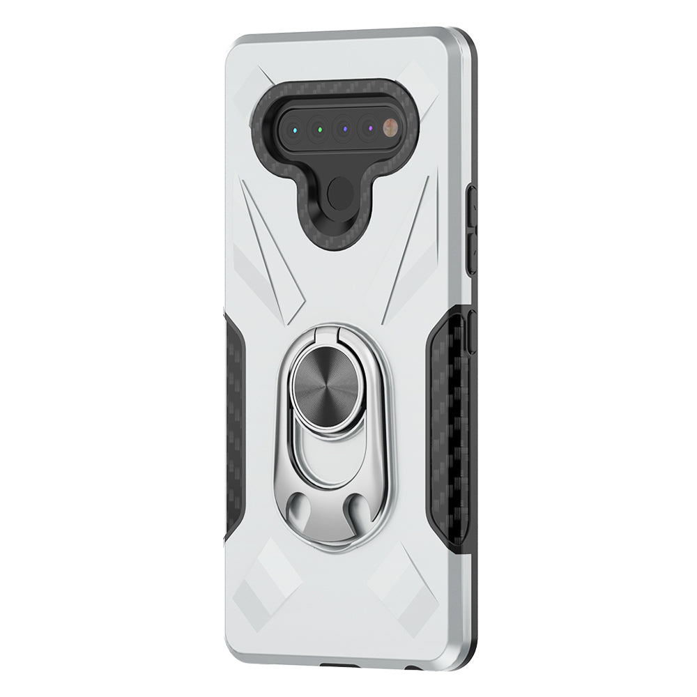 Phone Case with Ring Holder LG K51 Case In Silver - Heavy Duty & Reliable | CELL DEMAND Official