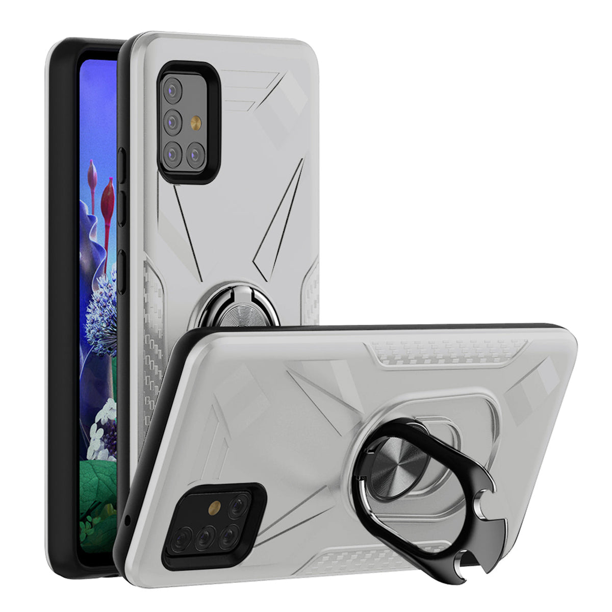 Phone Case with Ring Holder SAMSUNG GALAXY A51 5G In Silver - Heavy Duty & Reliable | CELL DEMAND Official