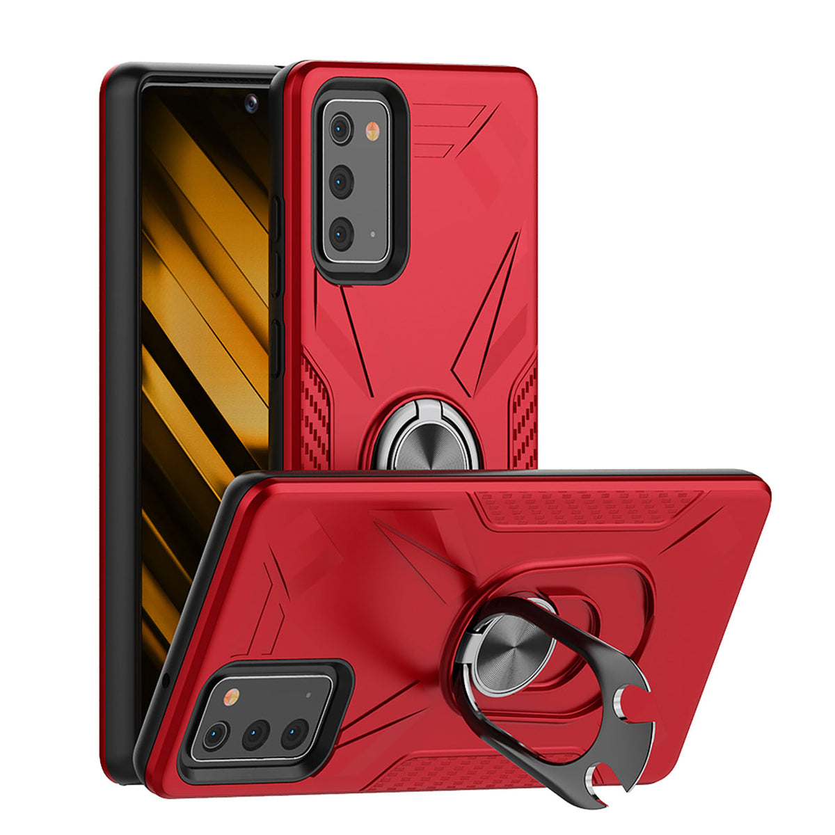 Phone Case with Ring Holder SAMSUNG GALAXY NOTE 20 In Red - Crystal Clear & Reliable | CELL DEMAND Official