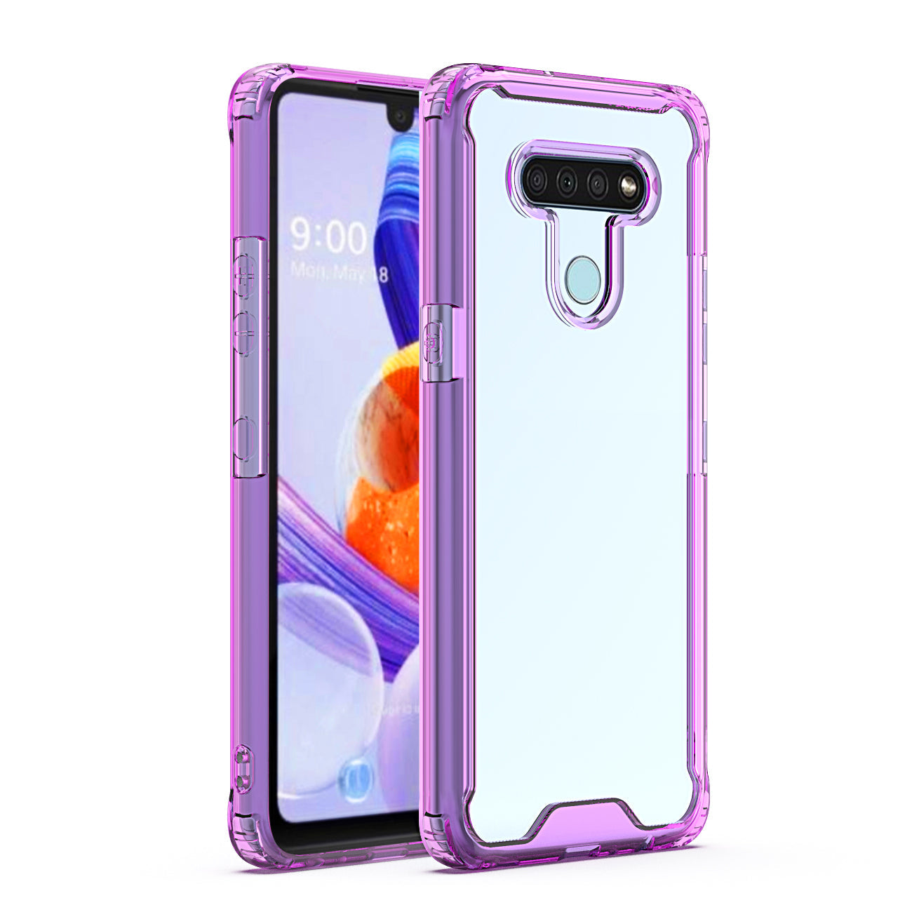 LG K51 High quality TPU Bumper and Clarity PC Case In Purple - Ultra-Slim & Reliable | CELL DEMAND Official