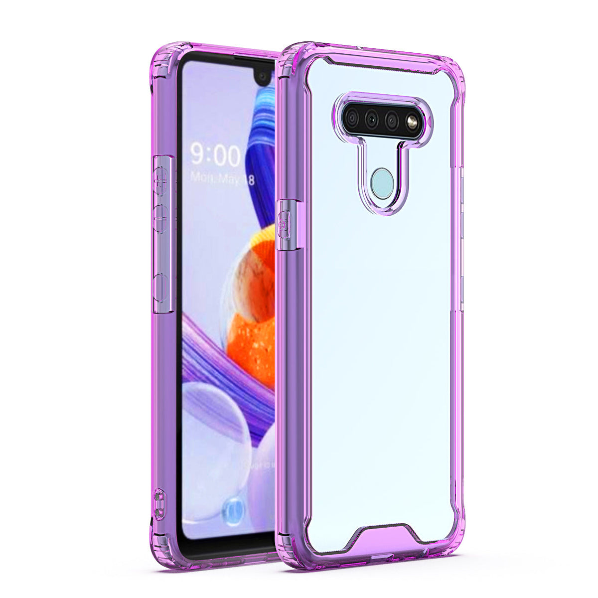 LG K51 High quality TPU Bumper and Clarity PC Case In Purple - Ultra-Slim & Reliable | CELL DEMAND Official