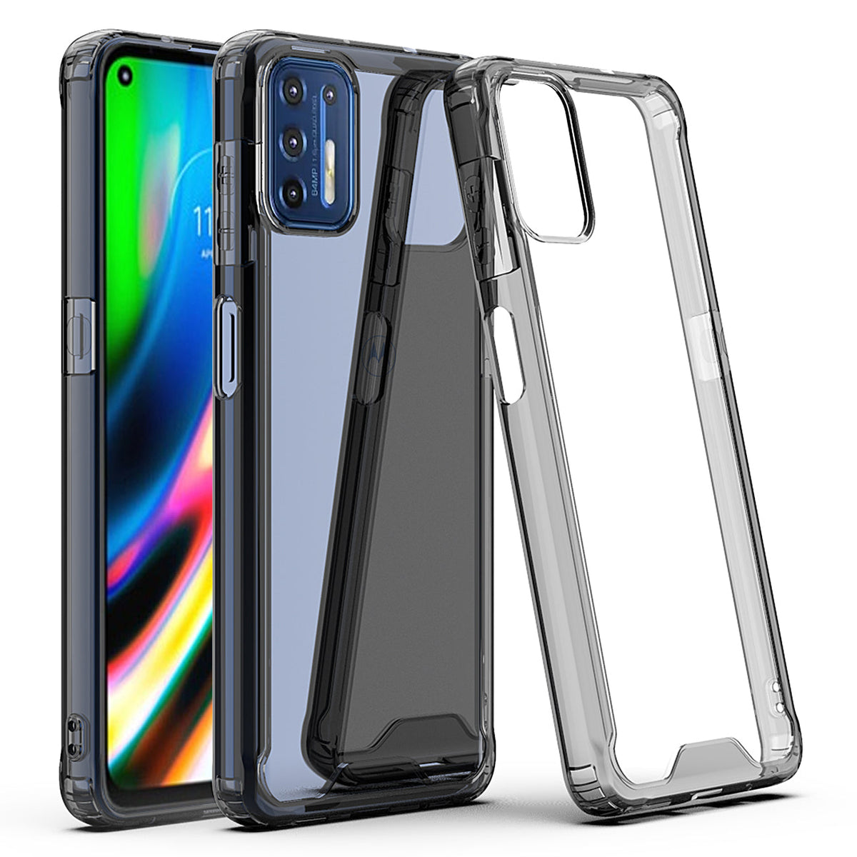 Moto G9 Plus High quality TPU Bumper and Clarity PC Case In Black - Shockproof & Reliable | CELL DEMAND Official