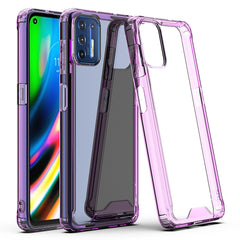 Moto G9 Plus High quality TPU Bumper and Clarity PC Case In Purple - Heavy Duty & Reliable | CELL DEMAND Official