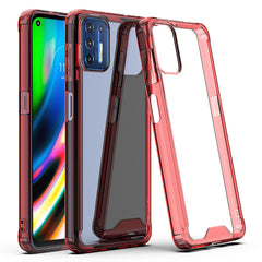 Moto G9 Plus High quality TPU Bumper and Clarity PC Case In Red - Crystal Clear & Reliable | CELL DEMAND Official