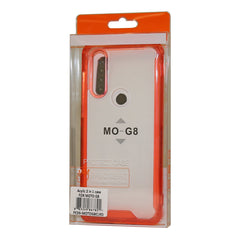 MOTOROLA G8 High quality Tpu Bumper and Clarity PC Case In Red - Heavy Duty & Reliable | CELL DEMAND Official