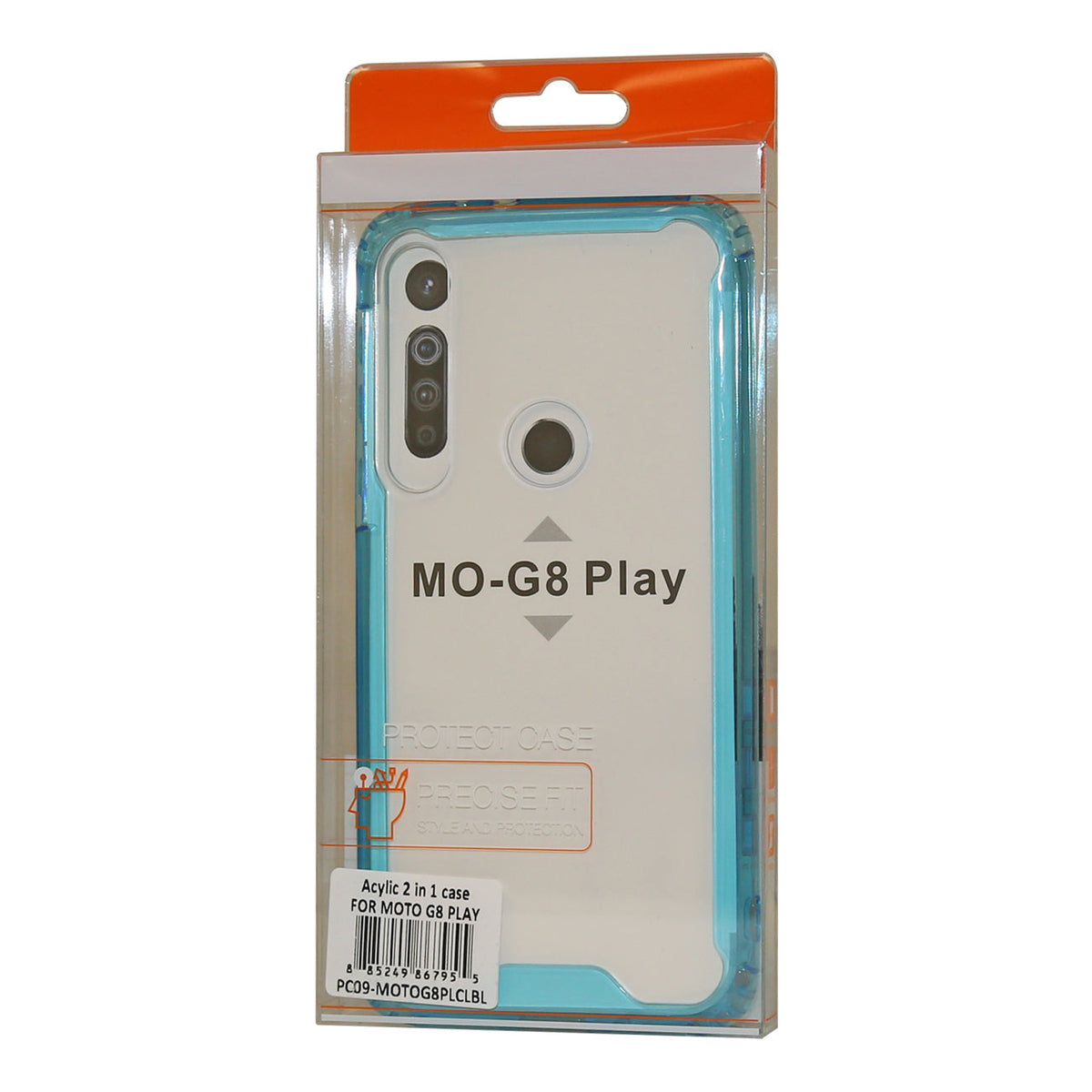 MOTOROLA G8 PLAY High quality Tpu Bumper and Clarity PC Case In Blue - Durable & Reliable | CELL DEMAND Official