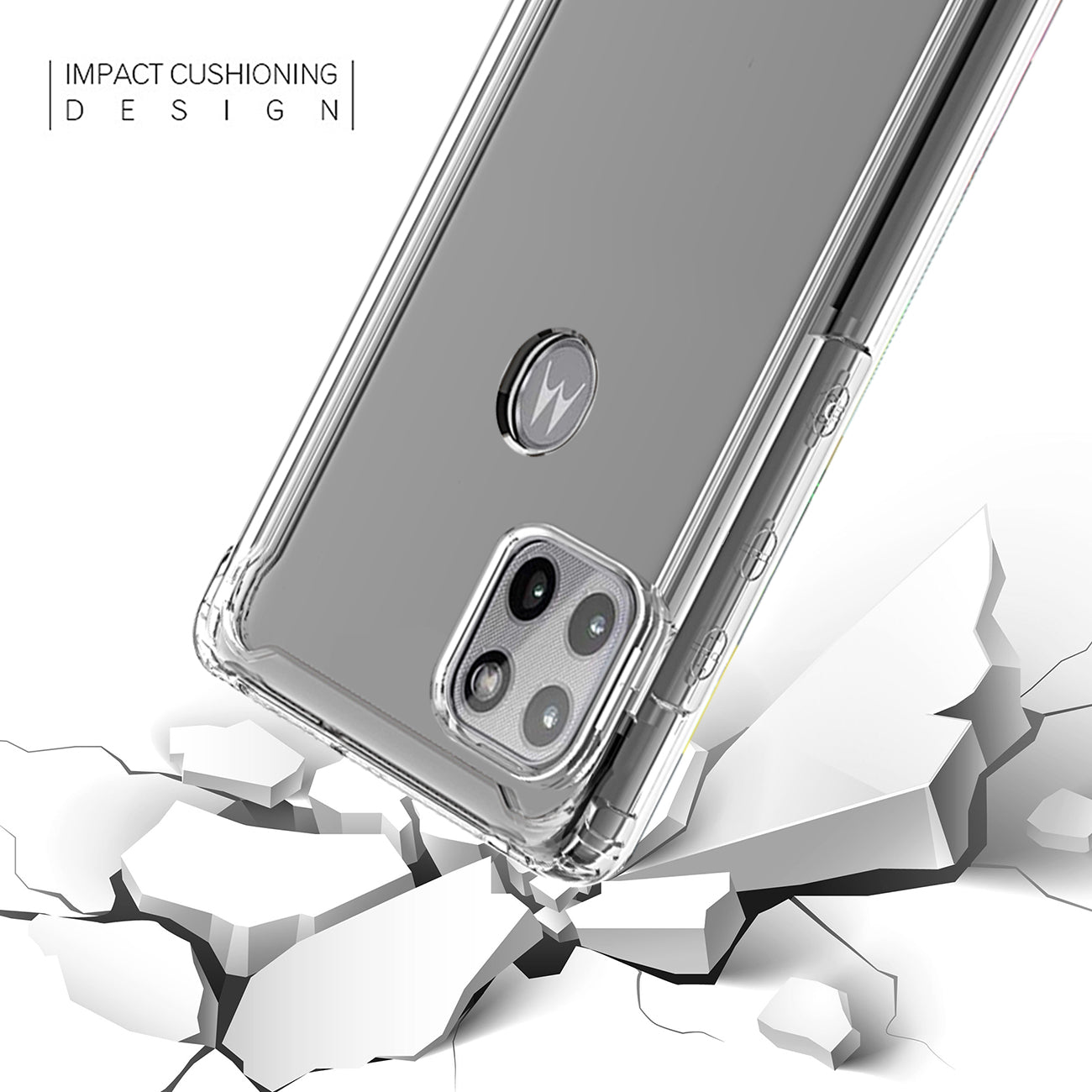 High Quality 2X Clean PC and TPU Bumper Case In Clear For  Moto One 5G Ace / G 5G - Shockproof & Reliable | CELL DEMAND Official