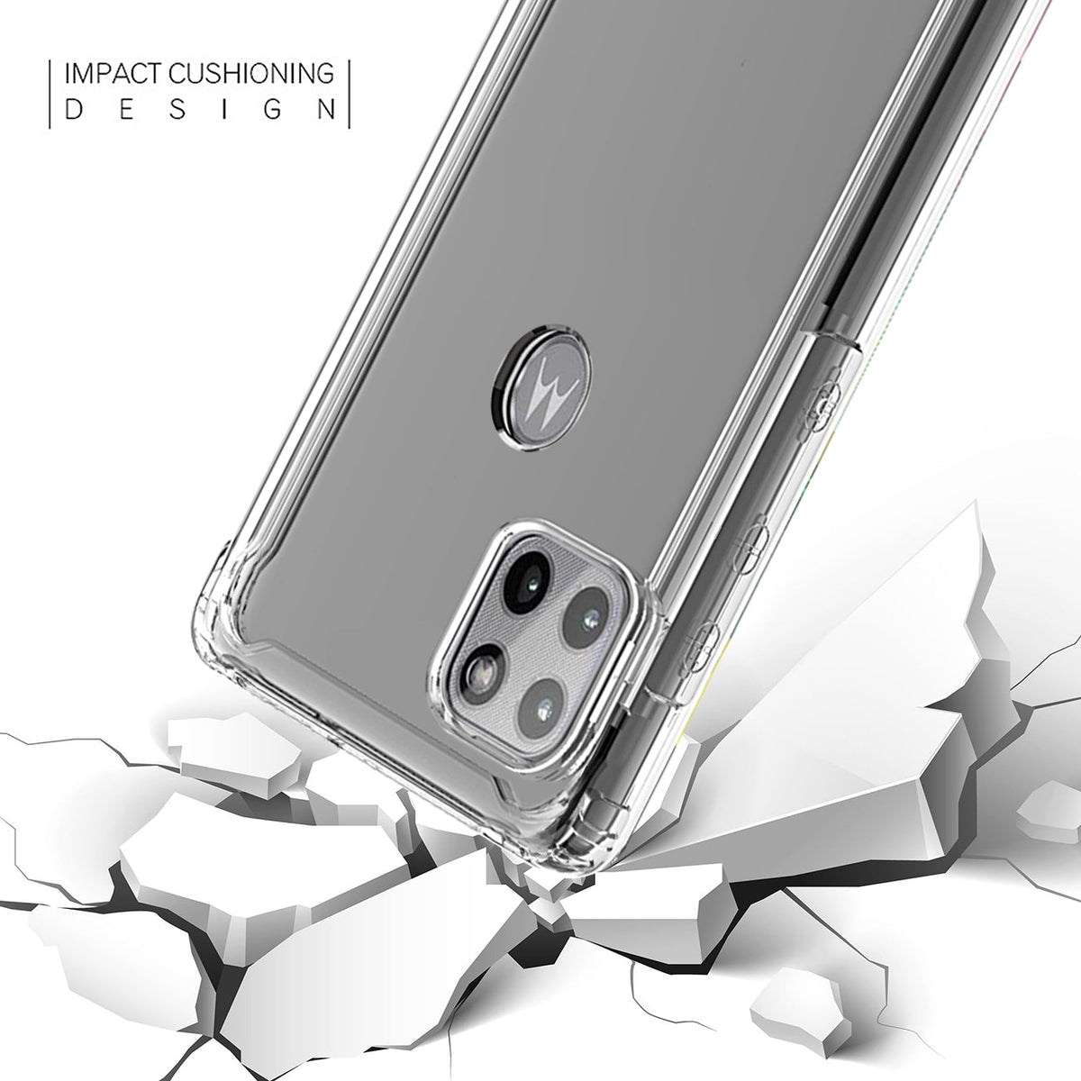 High Quality 2X Clean PC and TPU Bumper Case In Clear For  Moto One 5G Ace / G 5G - Shockproof & Reliable | CELL DEMAND Official