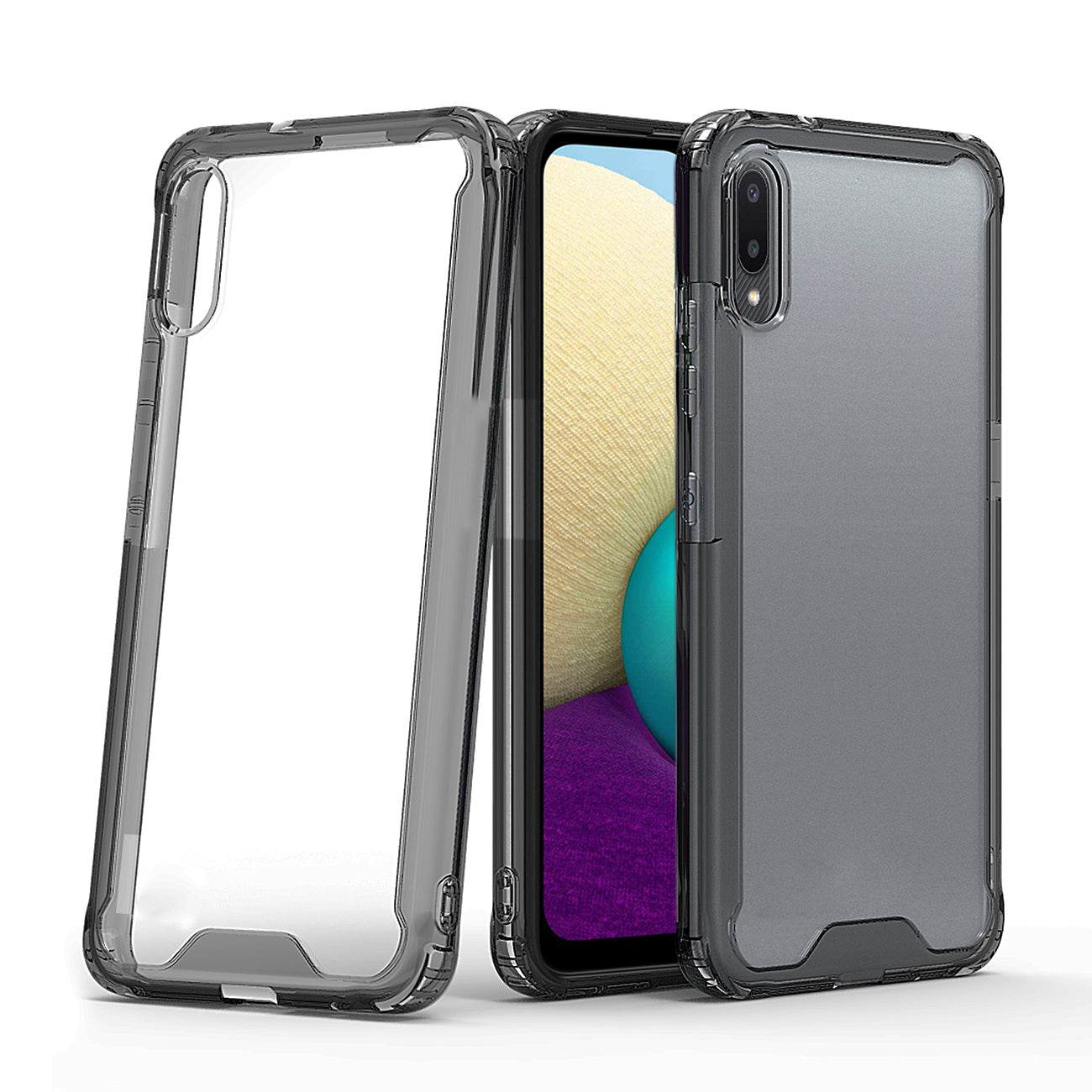 High Quality 2X Clean PC and TPU Bumper Case In Black For  Samsung Galaxy A20 /M02 - Ultra-Slim & Reliable | CELL DEMAND Official