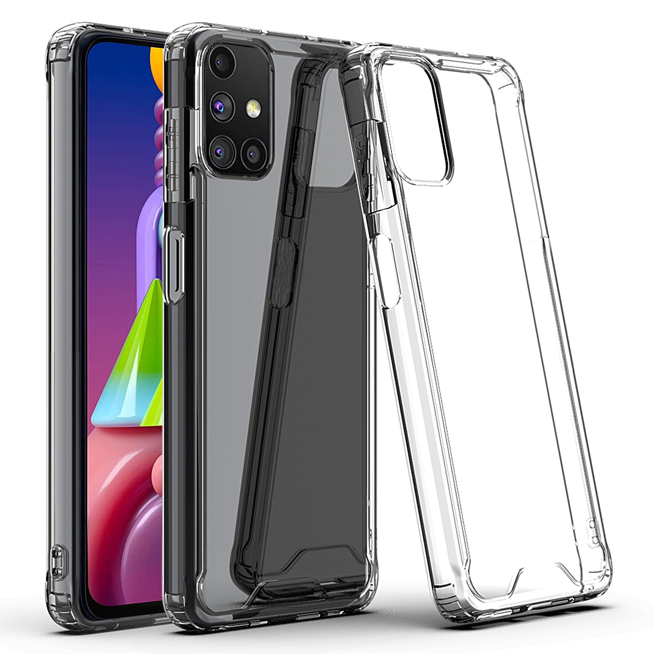 High Quality 2X Clean PC and TPU Bumper Case In Clear For  Samsung Galaxy M51 - Crystal Clear & Reliable | CELL DEMAND Official
