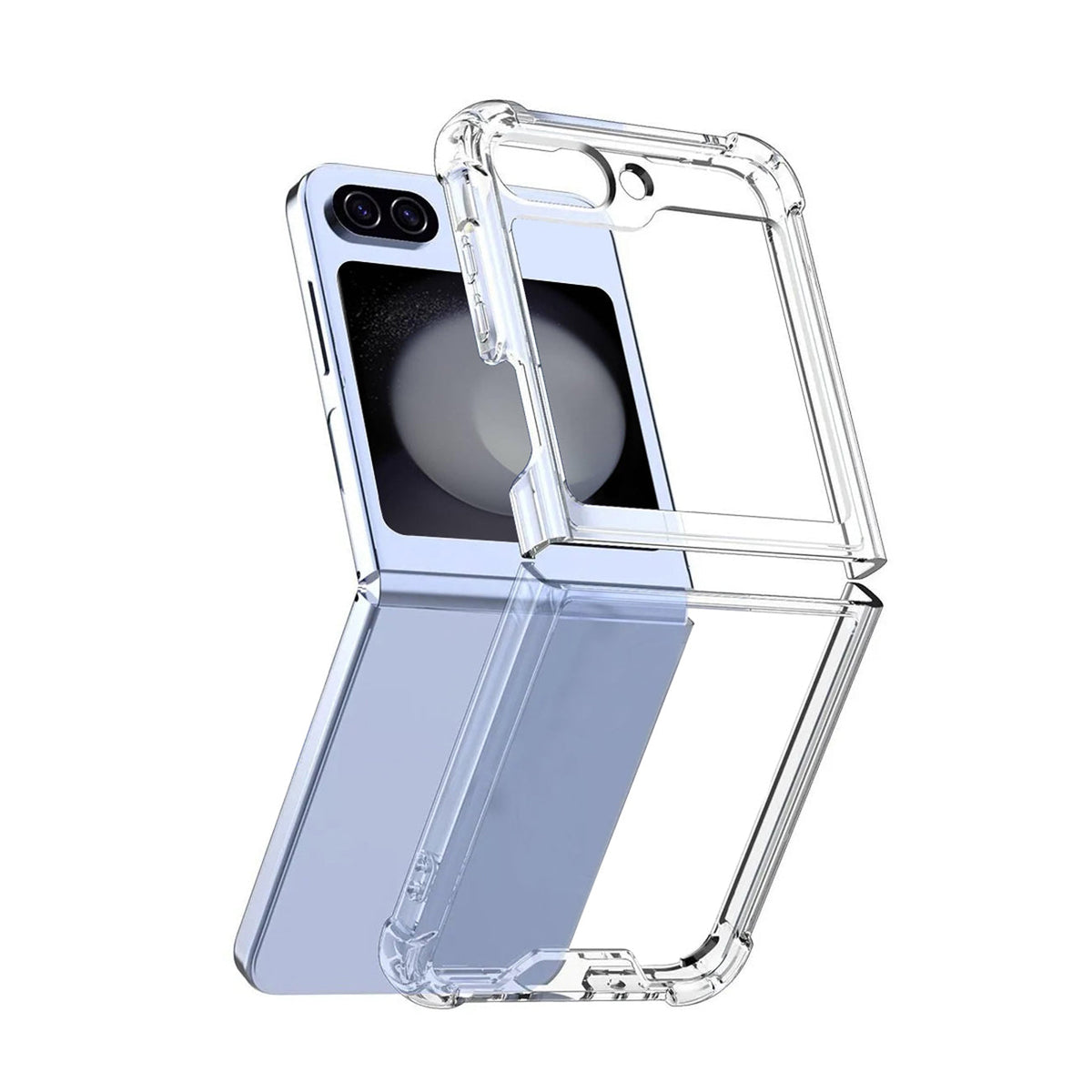 High Quality 2X Clean PC and TPU Bumper Case In Clear For Samsung Z Flip 5 - Durable & Reliable | CELL DEMAND Official