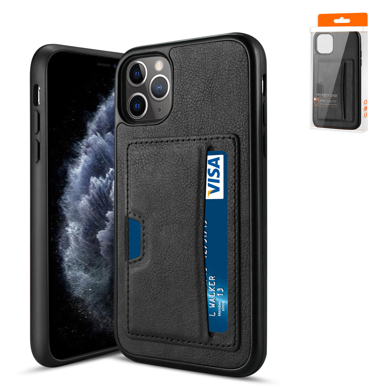 IPHONE 11 PRO Compatible APPLE IPHONE 11 PRO Card Pocket Case In Black - Ultra-Slim Protection by CELL DEMAND