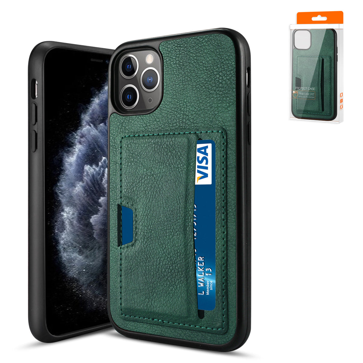 IPHONE 11 PRO Compatible APPLE IPHONE 11 PRO Card Pocket Case In Green - Shockproof Protection by CELL DEMAND