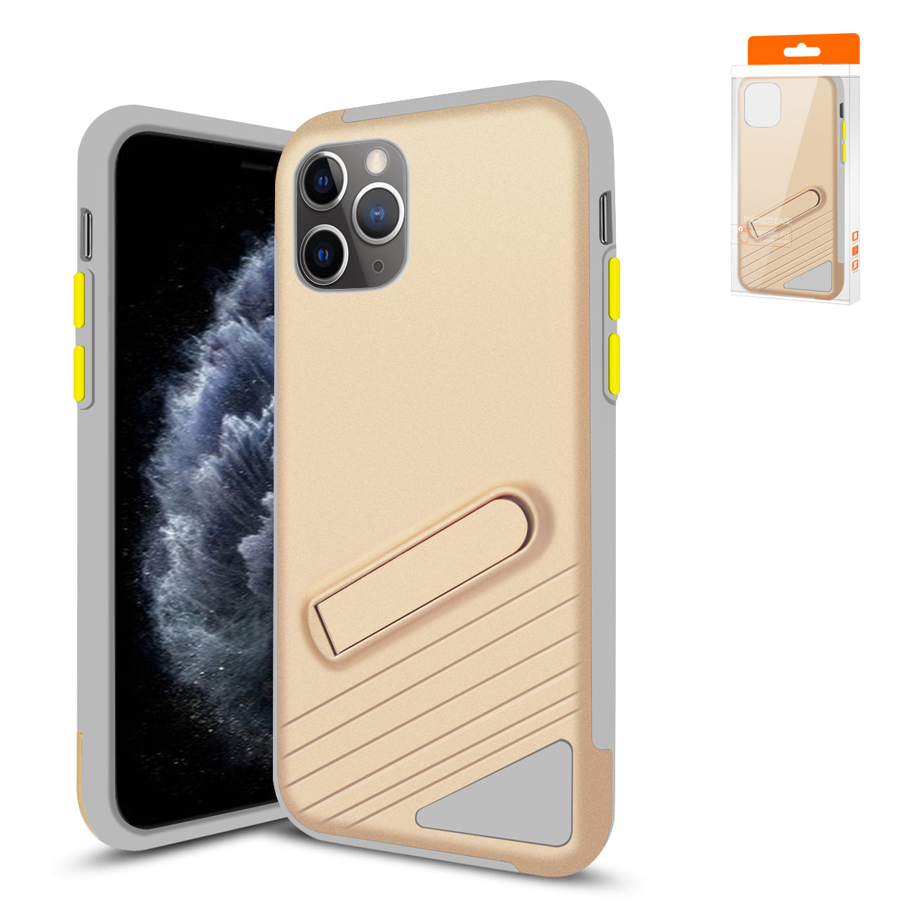 iPhone 11 Pro Compatible Apple iPhone 11 Pro Armor Cases In Gold - Shockproof Protection by CELL DEMAND