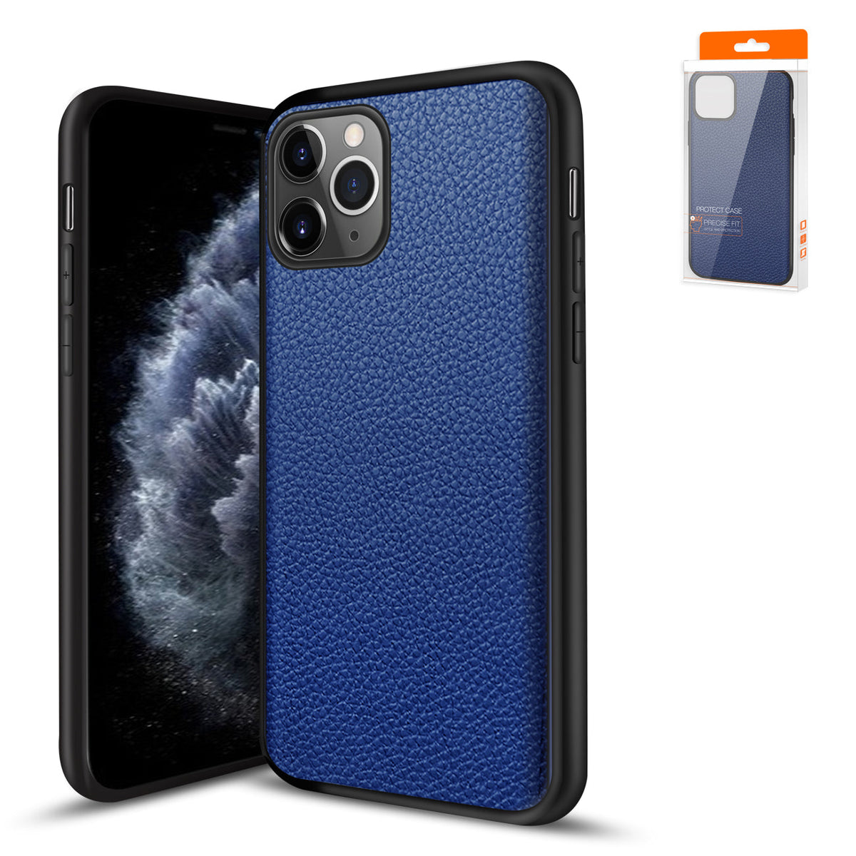 IPhone 11 PRO Compatible Premium PU Leather Outside and Flexible TPU Silicone Hybrid Slim Case for IPhone 11 PRO MAX - Durable Protection by CELL DEMAND