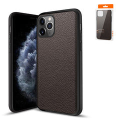 IPhone 11 PRO Compatible Premium PU Leather Outside and Flexible TPU Silicone Hybrid Slim Case for IPhone 11 PRO - Durable Protection by CELL DEMAND