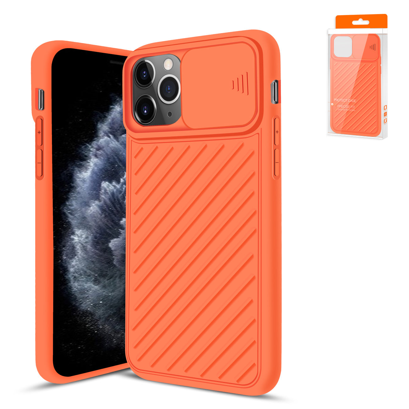 IPHONE 11 PRO Compatible Camshield Series Case With Slide Camera CoverTpu Case For APPLE IPHONE 11 PRO MAX In Orange - Crystal Clear Protection by CELL DEMAND