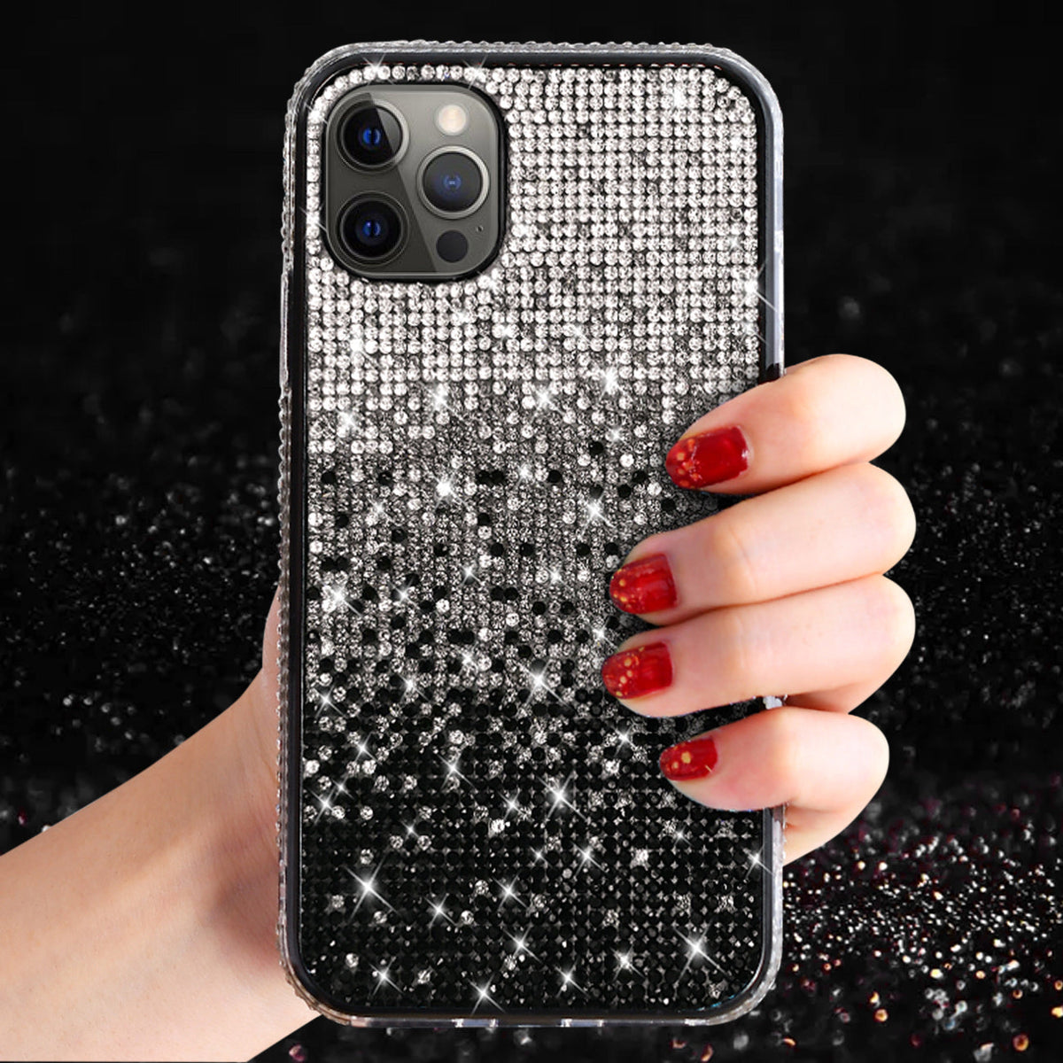 IPHONE 12  Compatible Design Diamond Case For APPLE IPHONE 12 /IPHONE 12 PRO In Black - Durable Protection by CELL DEMAND