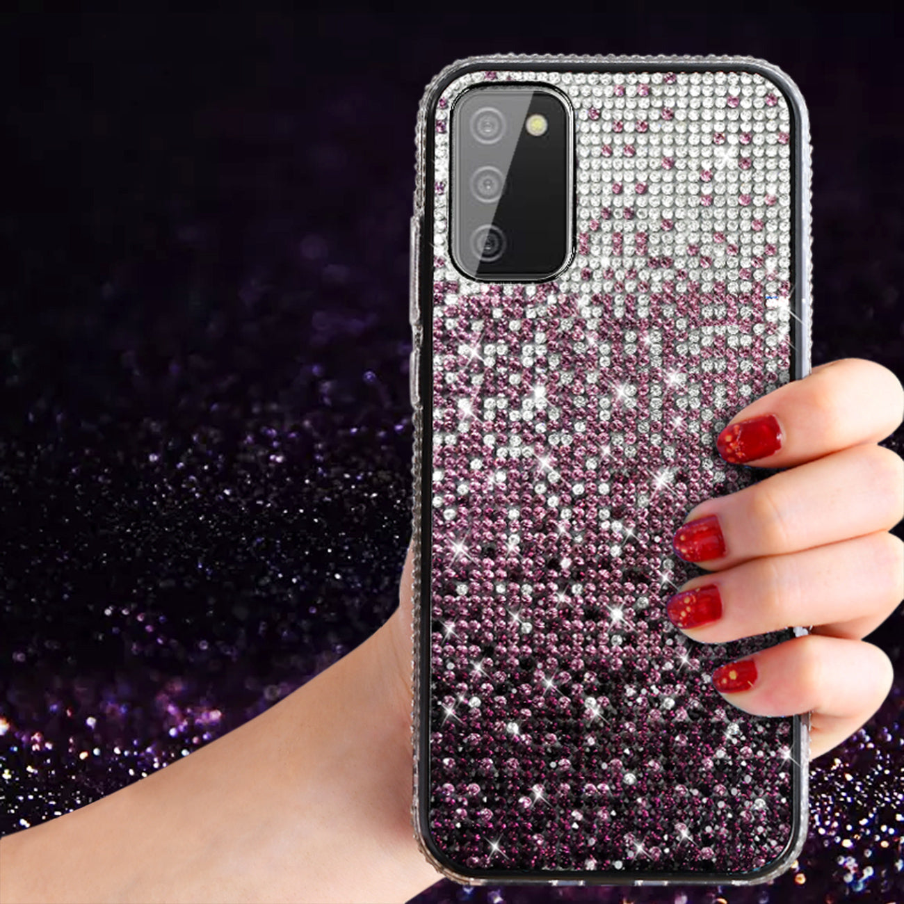 Design Diamond Case For GALAXY A02S In Purple - Heavy Duty & Reliable | CELL DEMAND Official