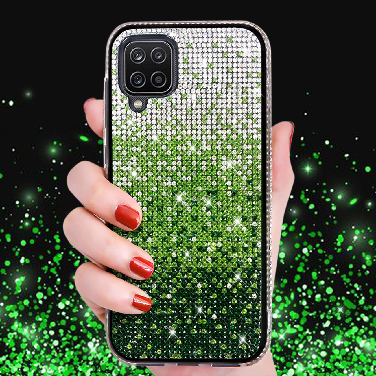 Design Diamond Case For GALAXY A12-5G In Green - Crystal Clear & Reliable | CELL DEMAND Official