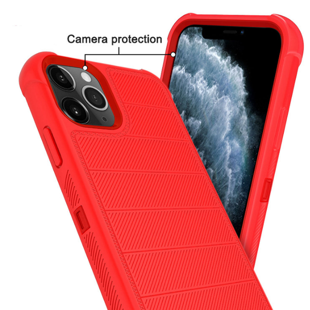 IPHONE 11 PRO Compatible 3-In-1 Hybrid Heavy Duty Holster Combo Case For APPLE IPHONE 11 PRO In Red - Premium Protection by CELL DEMAND