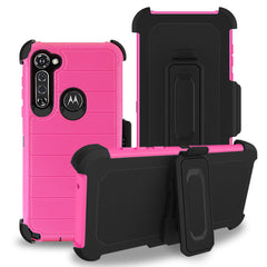 MOTO G STYLUS 3-In-1 Hybrid Heavy Duty Holster Combo Case In Hot PINK - Ultra-Slim & Reliable | CELL DEMAND Official