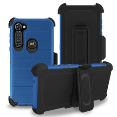 MOTO G STYLUS 3-In-1 Hybrid Heavy Duty Holster Combo Case In Navy - Crystal Clear & Reliable | CELL DEMAND Official