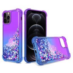 IPHONE 12 PRO Compatible Shiny Flowing Glitter Liquid Bumper Case For APPLE IPHONE 12 PRO MAX In Purple - Shockproof Protection by CELL DEMAND