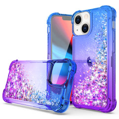 IPHONE 13  Compatible Shiny Flowing Glitter Liquid Bumper Case For APPLE IPHONE 13 In Blue - Ultra-Slim Protection by CELL DEMAND