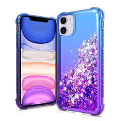 IPHONE 11  Compatible Shiny Flowing Glitter Liquid Bumper Case For APPLE IPHONE 11 In Blue - Durable Protection by CELL DEMAND