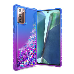 Shiny Flowing Glitter Liquid Bumper Case For SAMSUNG GALAXY NOTE 20 In Blue - Shockproof & Reliable | CELL DEMAND Official