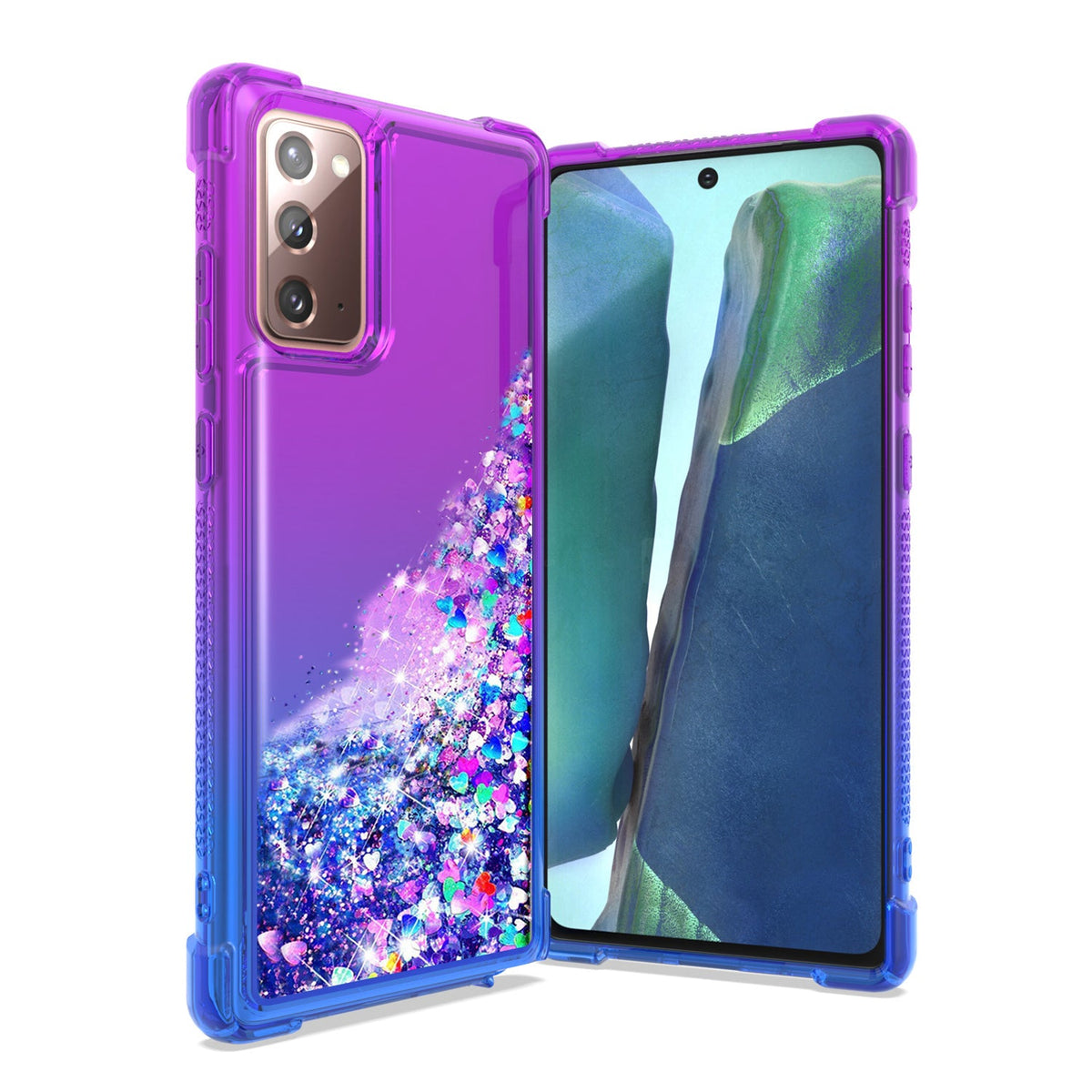 Shiny Flowing Glitter Liquid Bumper Case For SAMSUNG GALAXY NOTE 20 In Purple - Durable & Reliable | CELL DEMAND Official