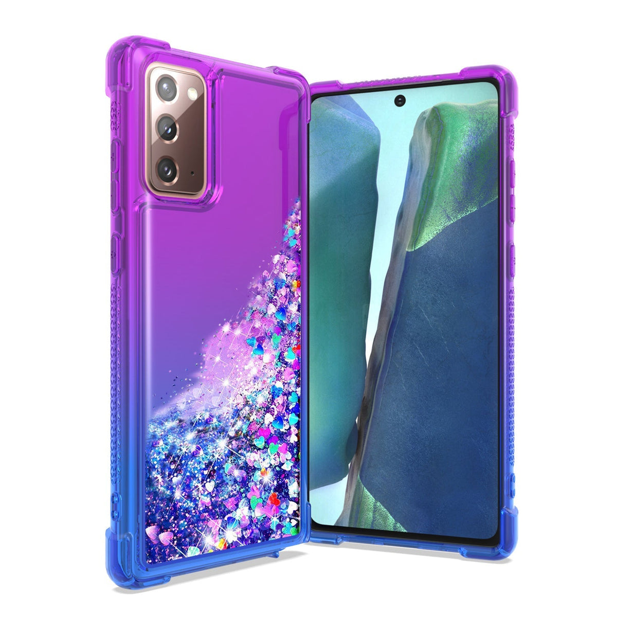 Shiny Flowing Glitter Liquid Bumper Case For SAMSUNG GALAXY NOTE 20 In Purple - Durable & Reliable | CELL DEMAND Official