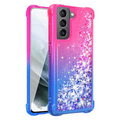Shiny Flowing Glitter Liquid Bumper Case For Galaxy S21 FE  In Pink - Premium & Reliable | CELL DEMAND Official
