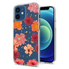 IPHONE 12 MINI Compatible Pressed dried flower Design Phone case for APPLE IPHONE 12 MINI in Red - Premium Protection by CELL DEMAND