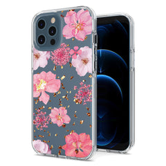 IPHONE 12  Compatible Pressed dried flower Design Phone case for APPLE IPHONE 12 / IPHONE 12 PRO in Pink - Durable Protection by CELL DEMAND