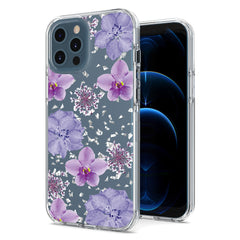 IPHONE 12  Compatible Pressed dried flower Design Phone case for APPLE IPHONE 12 / IPHONE 12 PRO in Purple - Shockproof Protection by CELL DEMAND