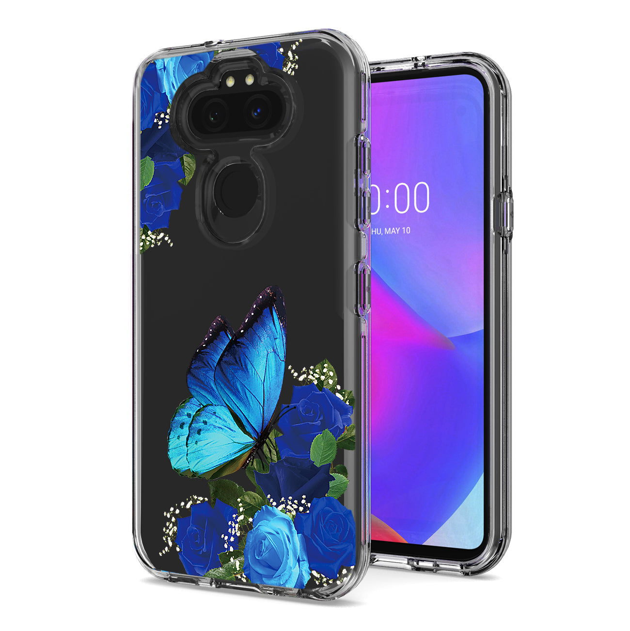 Pressed dried flower Design Phone case for LG Aristo 5/K31/K30 2020/Aristo 5 Plus In Blue - Heavy Duty & Reliable | CELL DEMAND Official