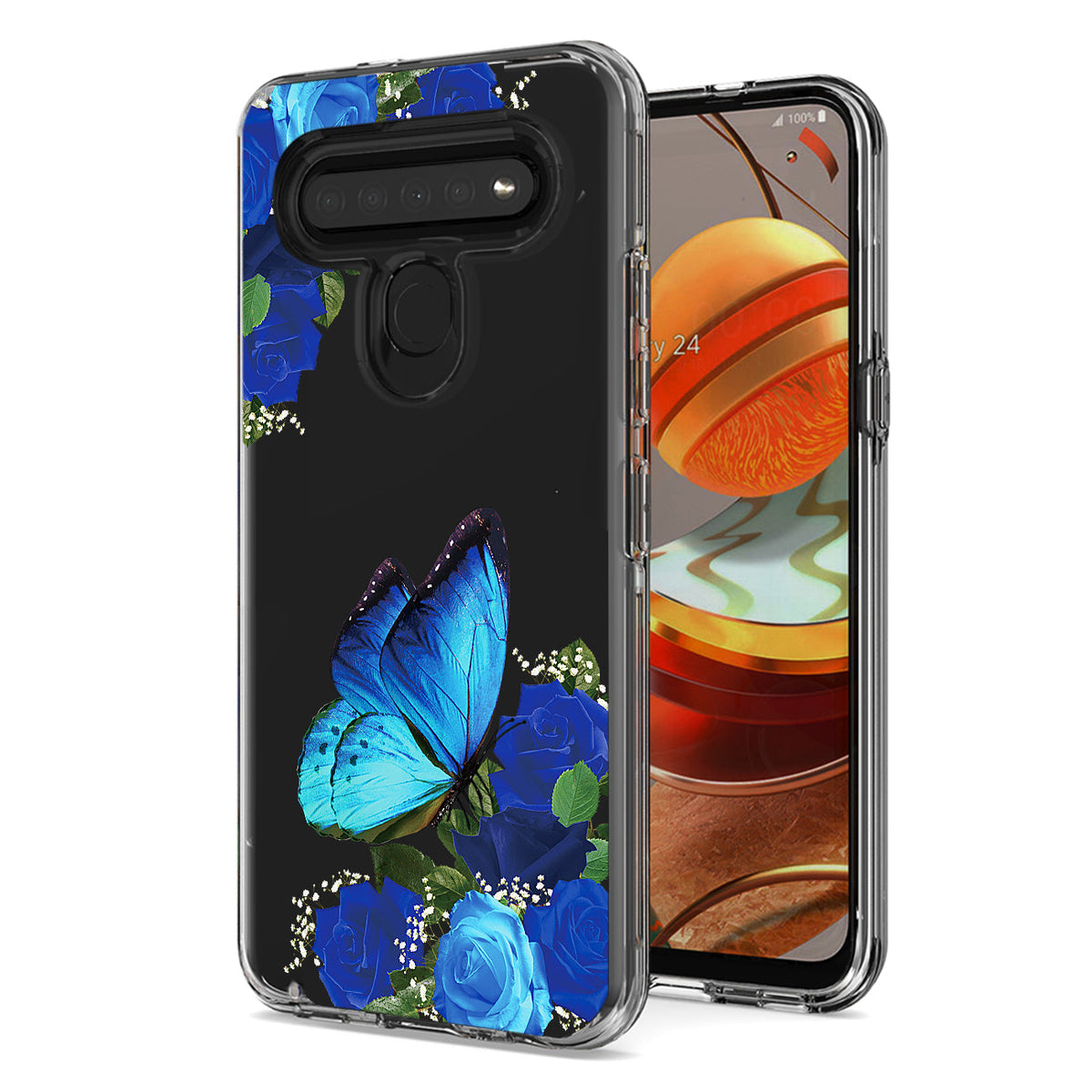 Pressed dried flower Design Phone case for LG k61/K51s/K41s In Blue - Durable & Reliable | CELL DEMAND Official