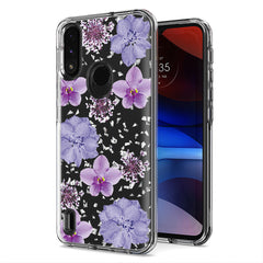 Pressed dried flower Design Phone case for Moto E7 Power 2021 In Purple - Premium & Reliable | CELL DEMAND Official