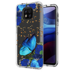 Pressed dried flower Design Phone case for Moto G Power 2021 In Blue - Crystal Clear & Reliable | CELL DEMAND Official