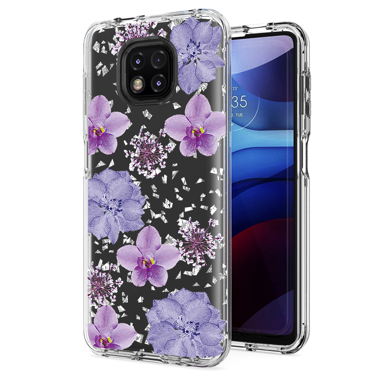 Pressed dried flower Design Phone case for Moto G Power 2021 In Pink - Ultra-Slim & Reliable | CELL DEMAND Official
