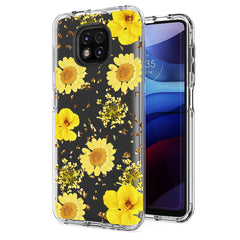 Pressed dried flower Design Phone case for Moto G Power 2021 In Yellow - Shockproof & Reliable | CELL DEMAND Official