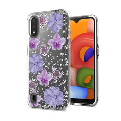 Pressed dried flower Design Phone case for SAMSUNG GALAXY A01 In Purple - Shockproof & Reliable | CELL DEMAND Official