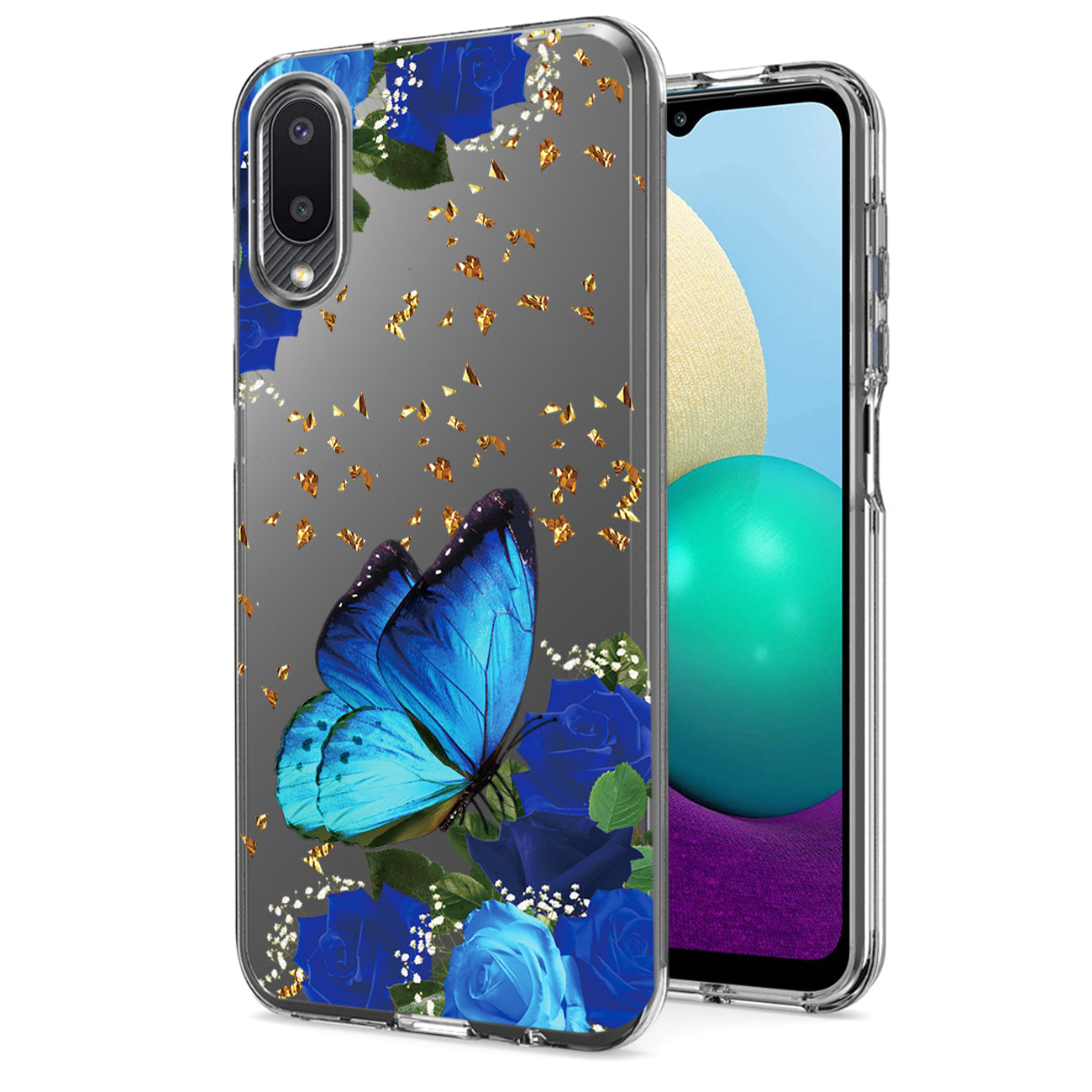 Pressed dried flower Design Phone case for Samsung Galaxy A20 /M02 In Blue - Heavy Duty & Reliable | CELL DEMAND Official