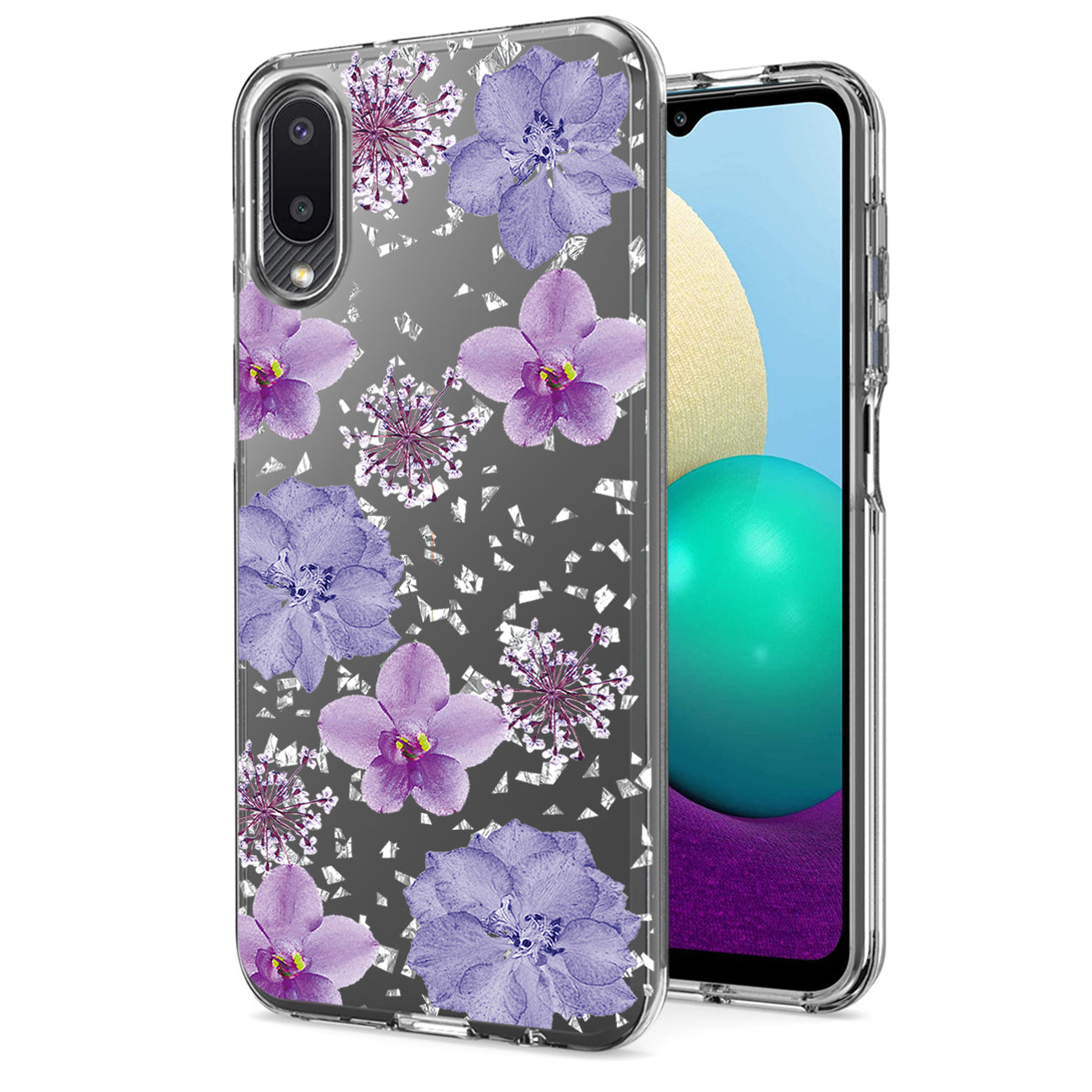 Pressed dried flower Design Phone case for Samsung Galaxy A20 /M02 In Purple - Premium & Reliable | CELL DEMAND Official